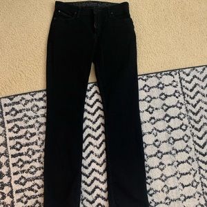 Black q baby wrangler denim. Size 9/10 length 36”. These are a slim bootcut.